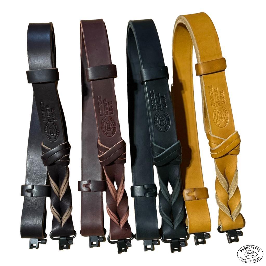 Bushcrafts Original True Latigo All-Leather Rifle Sling | All-Leather Keepers